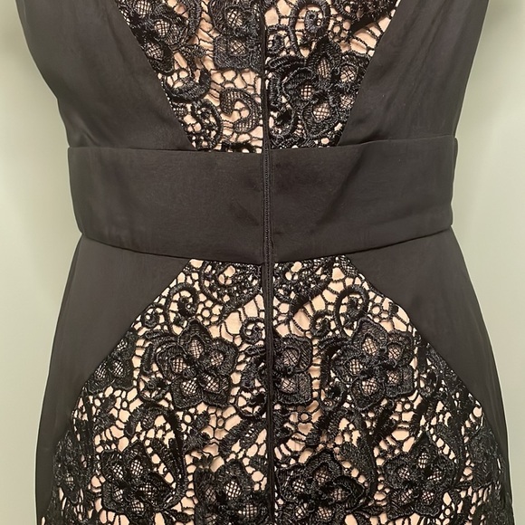Jessica Simpson NWOT Black Lace w/ Nude Lining Cap Sleeves Women’s Dress Size 10 - Picture 9 of 13